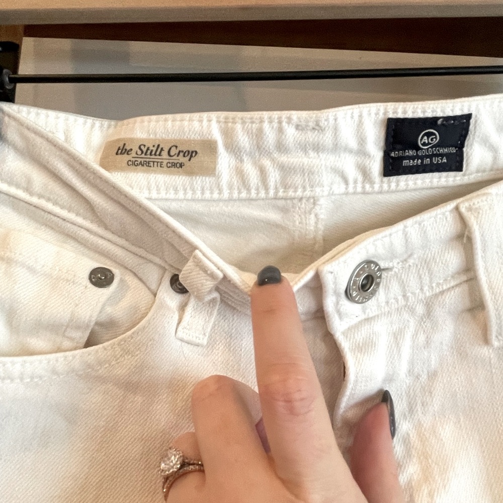 AG Adriano Goldschmied SZ 26 White Cigarette Crop Jeans! - Picture 4 of 9